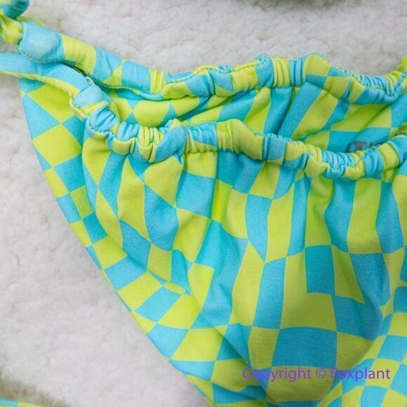 New! Set! It’s Now Cool x Free People checkered wave bikini set size S - Picture 6 of 16